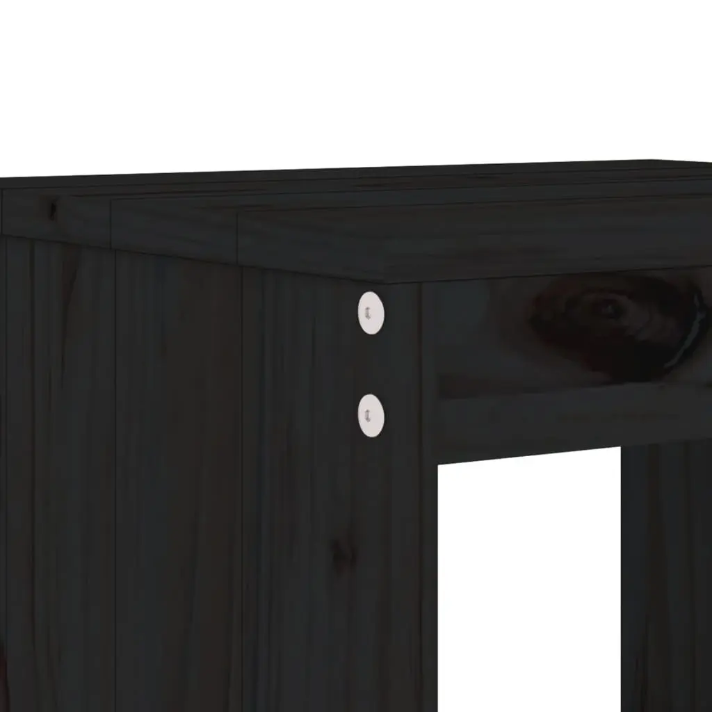 5 Piece Black Wooden Bar Set Outdoor Garden Patio Table and Stool Furniture