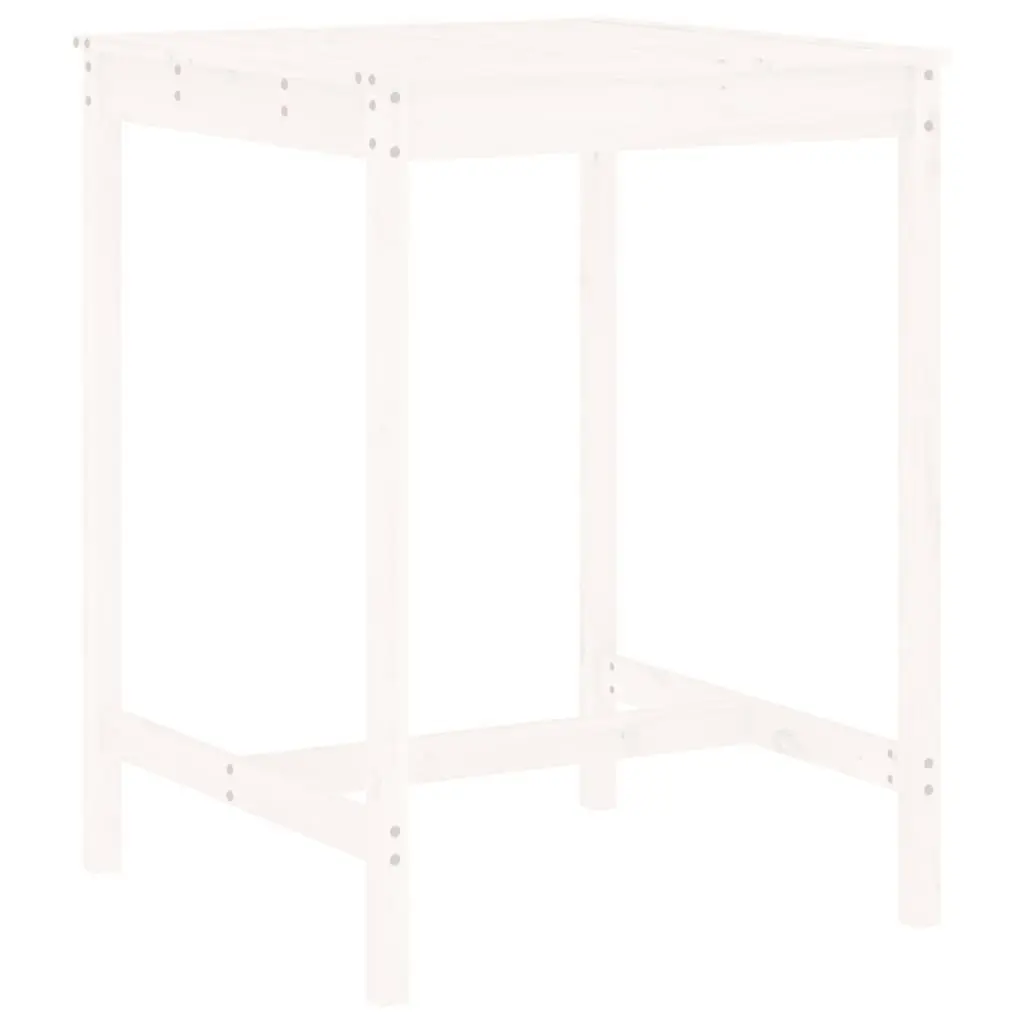Garden Bar Set 3 Piece Outdoor Patio Furniture White Solid Pine Wood Stools