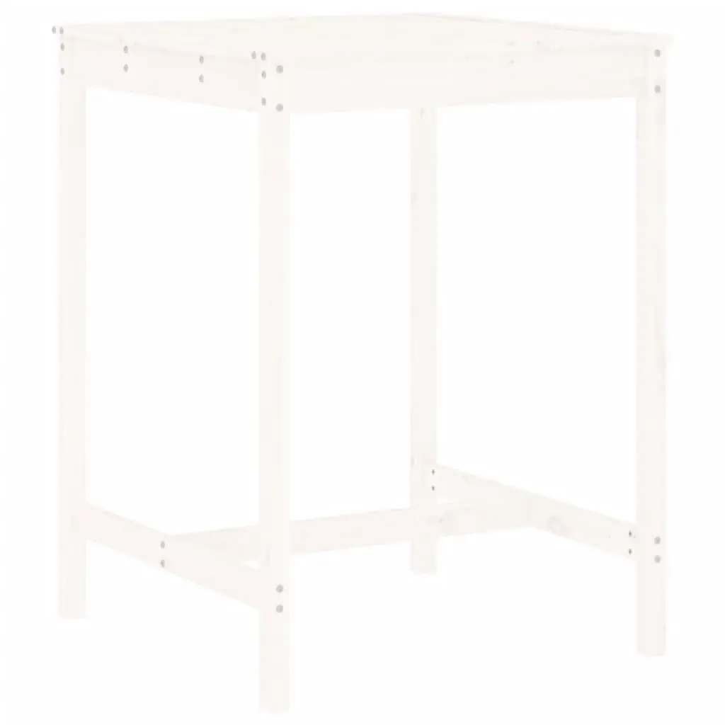 Garden Bar Set 5 Piece Outdoor Patio Furniture White Wood Stool Table Seating