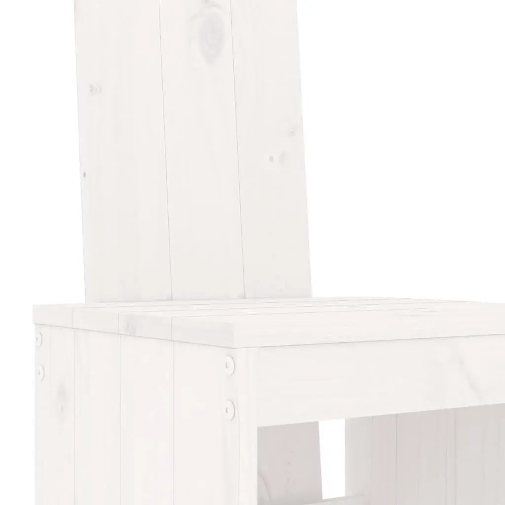 Garden Bar Set 5 Piece Outdoor Patio Furniture White Wood Stool Table Seating
