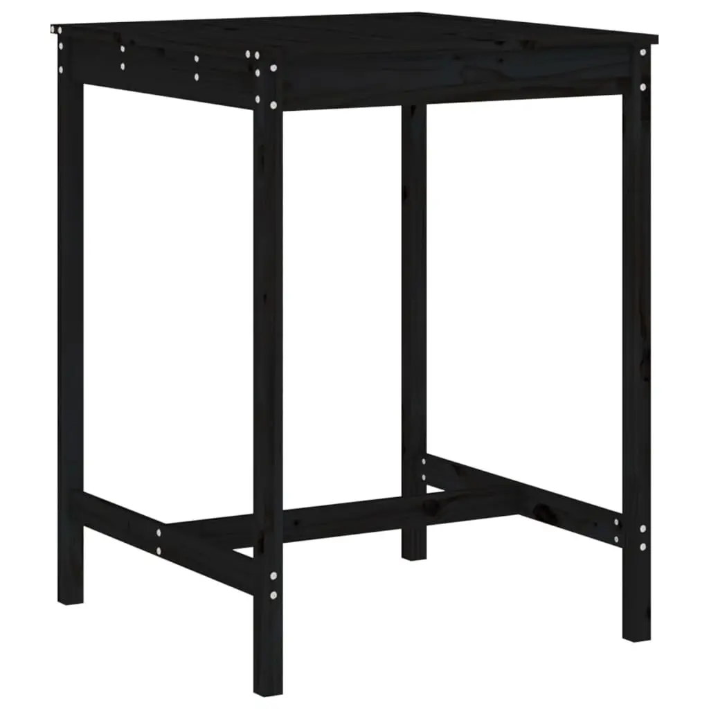 Garden Bar Set Black Solid Wood Pine Outdoor Patio Furniture 5 Piece