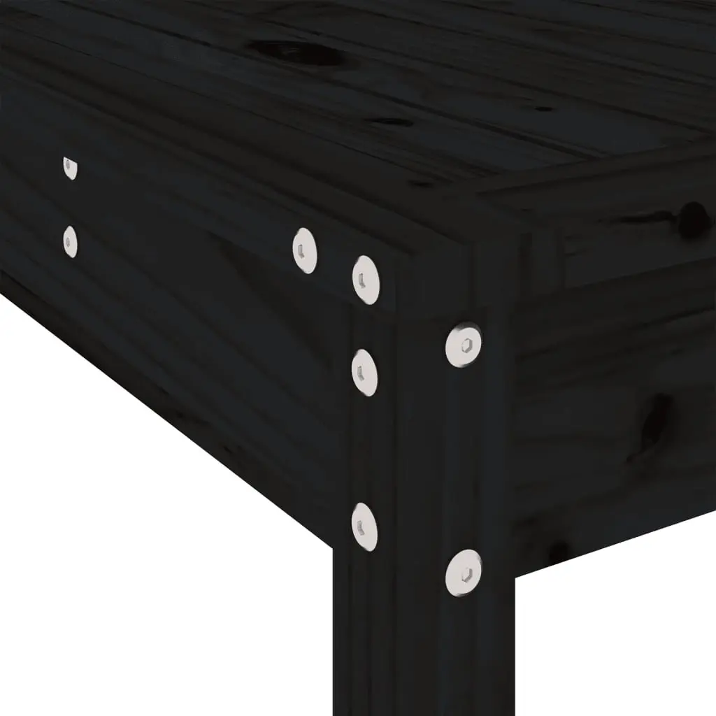 Garden Bar Set Black Solid Wood Pine Outdoor Patio Furniture 5 Piece