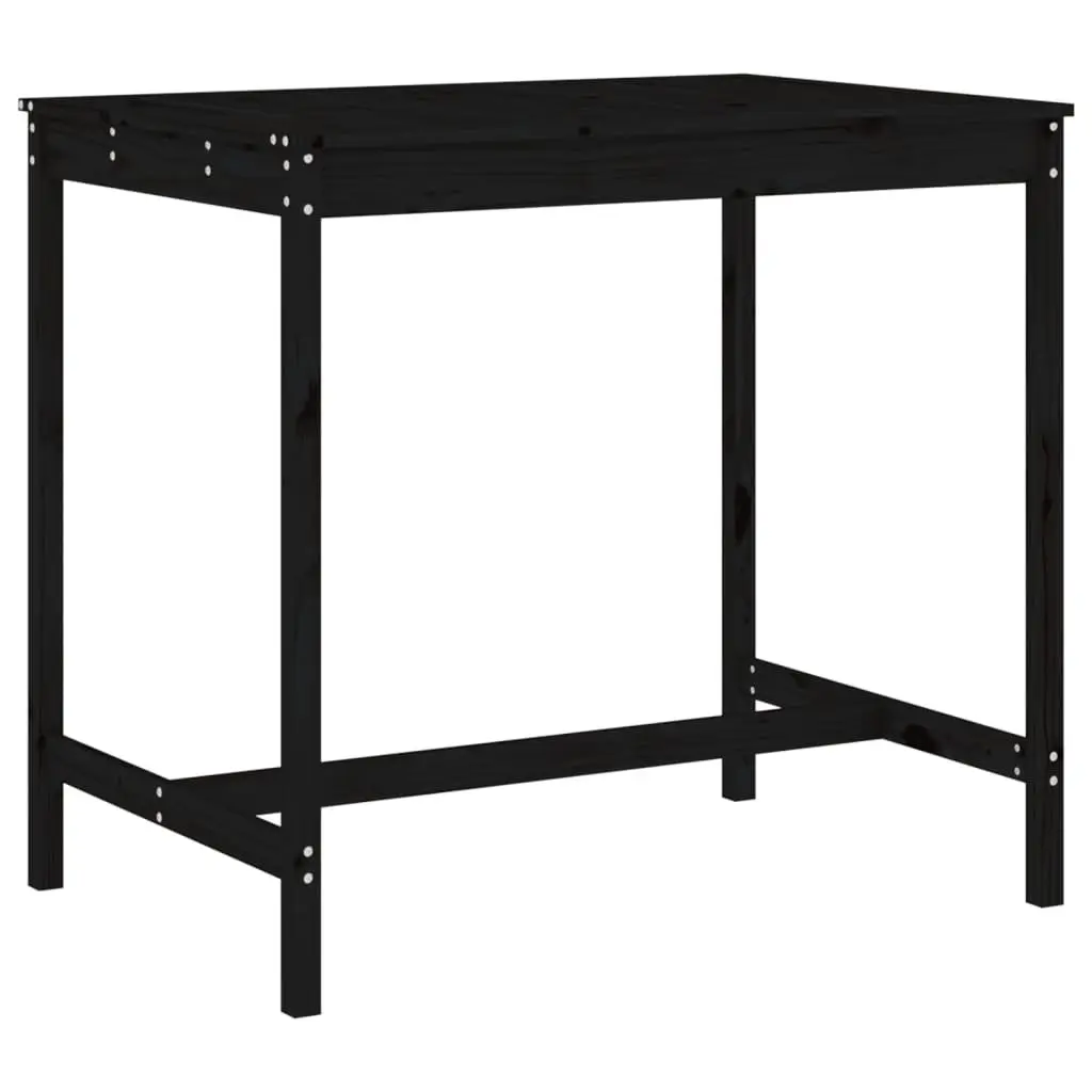 Garden Bar Set Outdoor Dining 5 Piece Solid Wood Pine Black