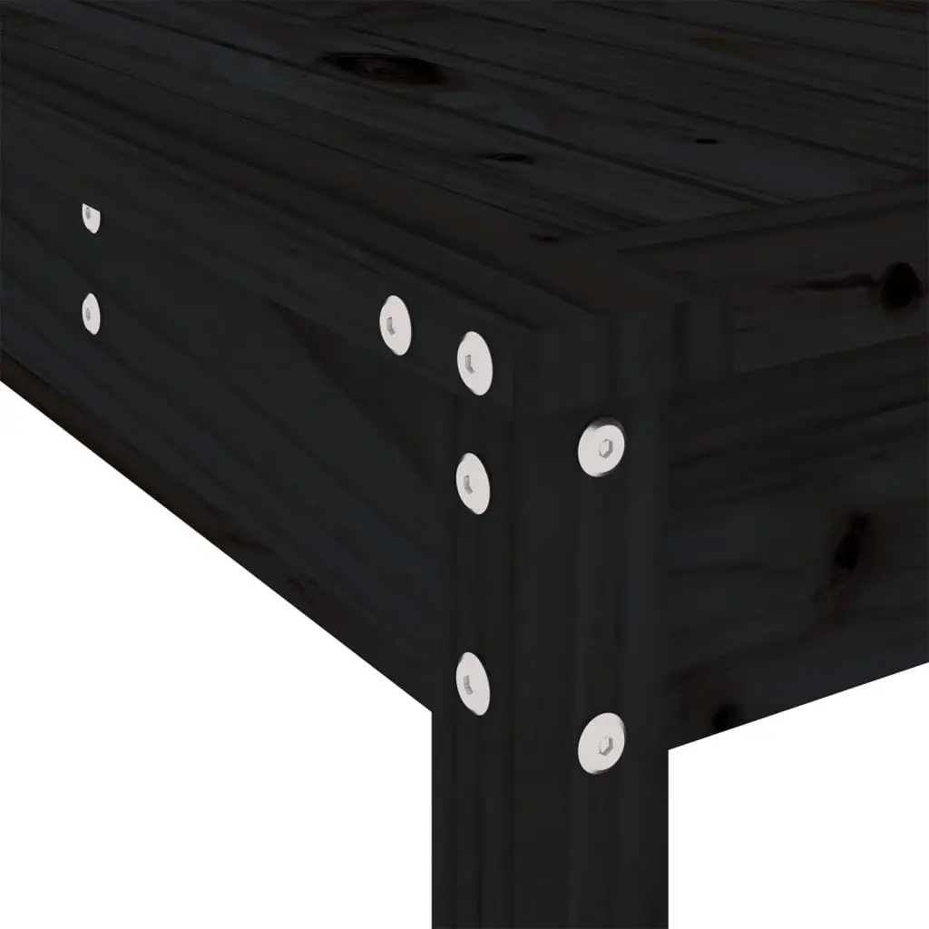 Garden Bar Set Outdoor Dining 5 Piece Solid Wood Pine Black