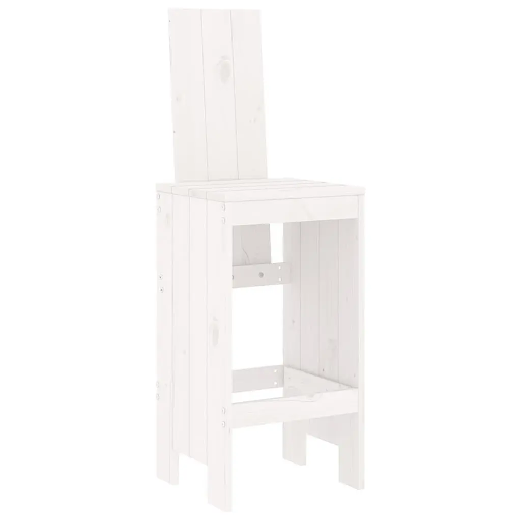 Garden Bar Set 7 Piece White Outdoor Furniture Patio Backyard Dining Seating