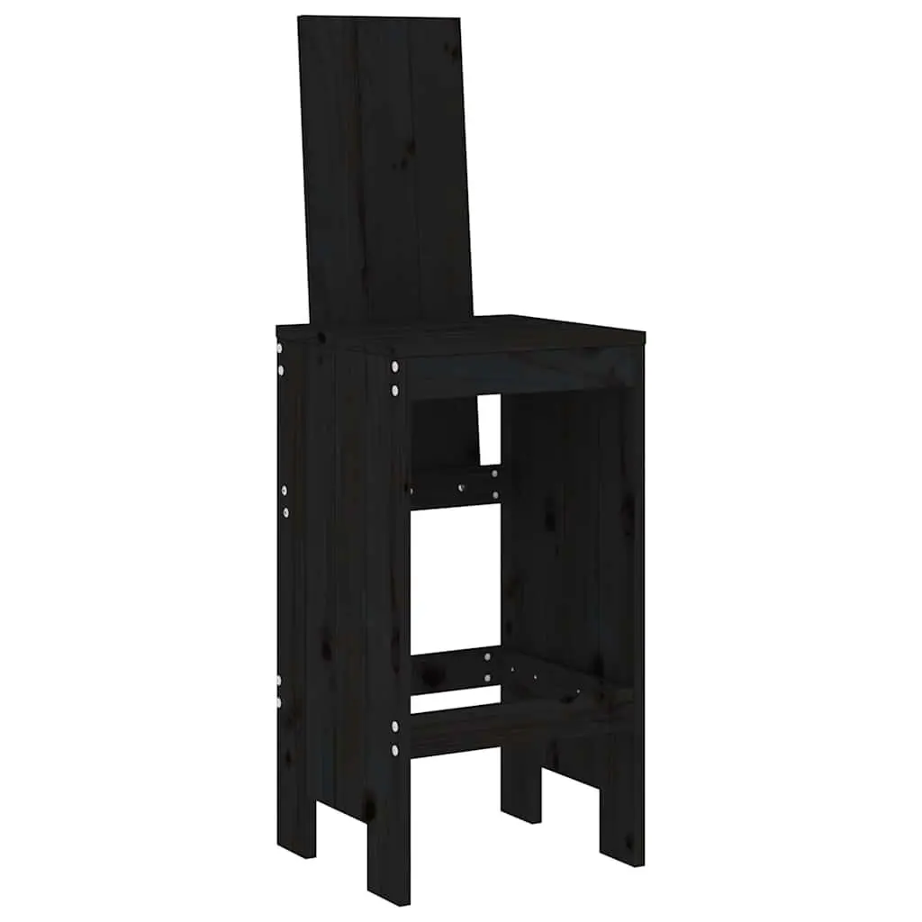 7-Piece Bar Set in Black Wood