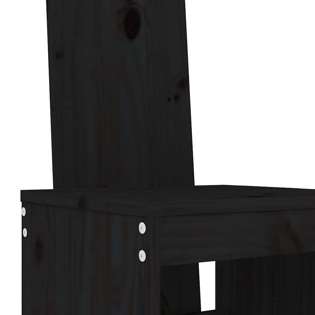 7-Piece Bar Set in Black Wood