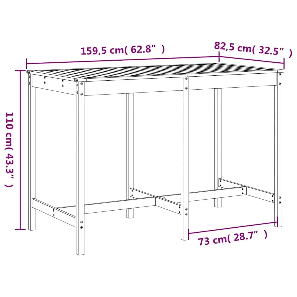 7-Piece Bar Set in Black Wood