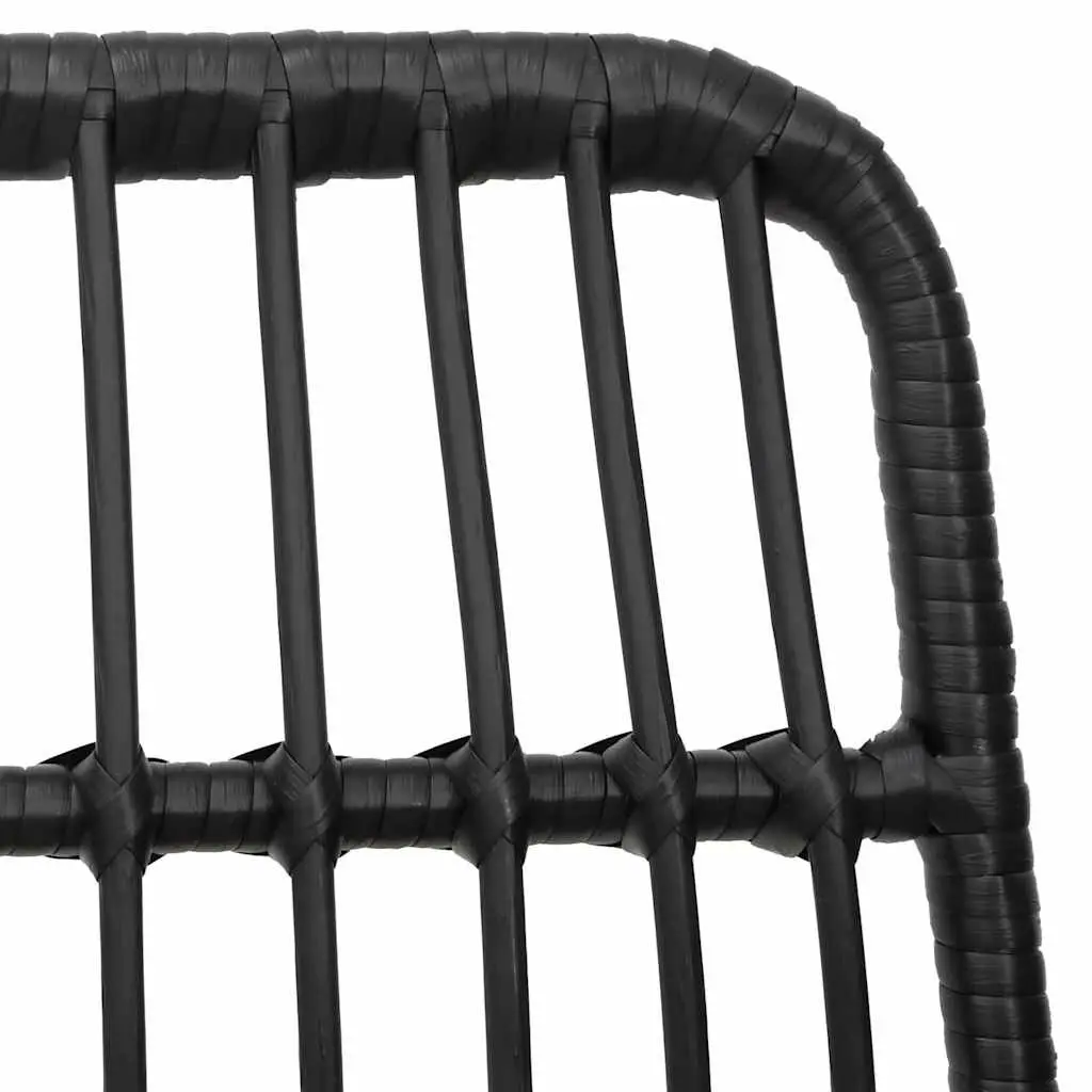 Outdoor Garden Dining Set 3 Piece Black PE Rattan Patio Furniture