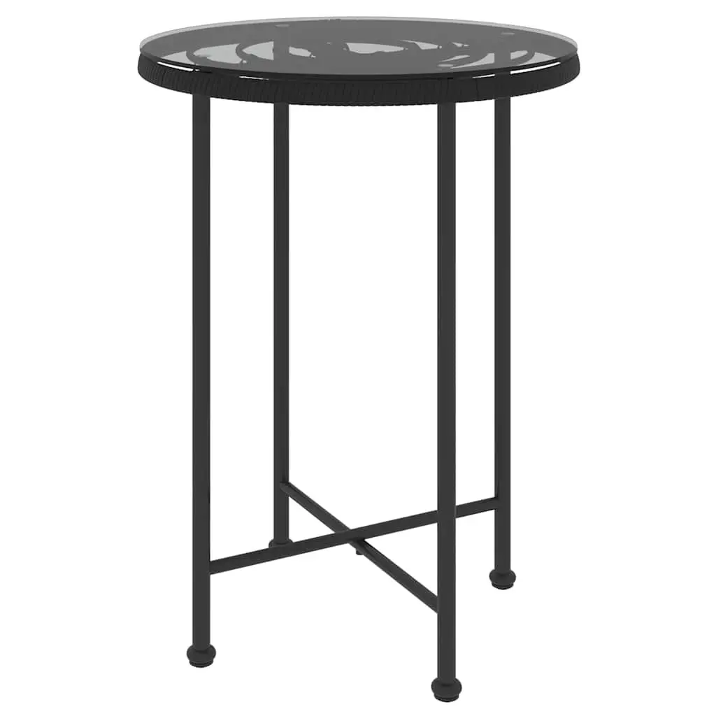 Garden Dining Set 3 Piece Black Poly Rattan Patio Furniture Outdoor Table Chairs