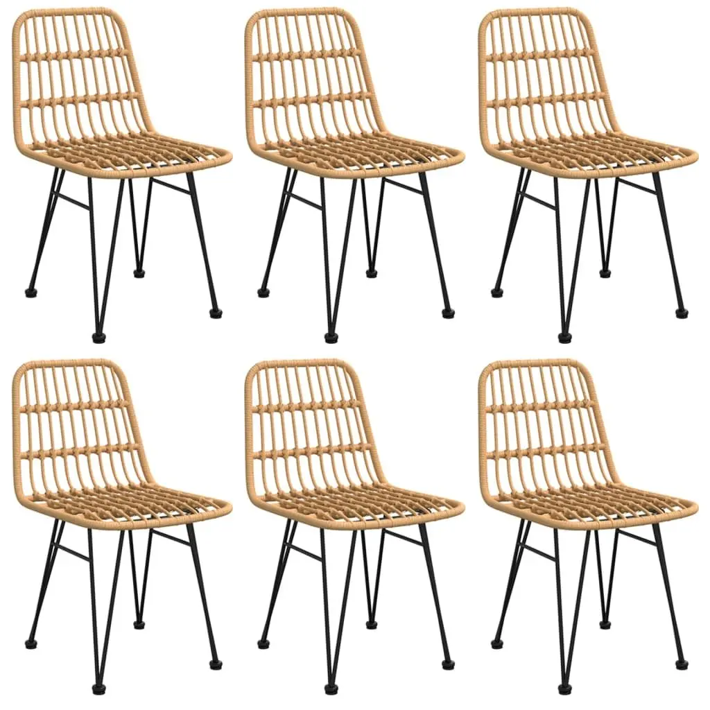 7 Piece Outdoor Garden Dining Set Poly Rattan Patio Furniture Brown