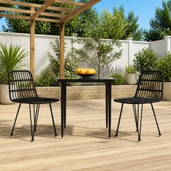 Reliable Black Outdoor Dining Set - 3 Pieces