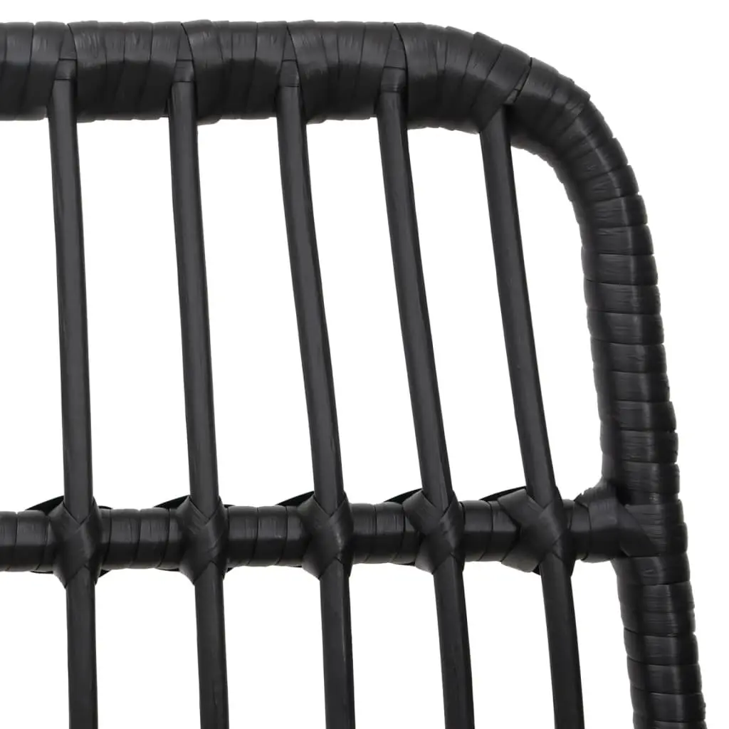 5 Piece Garden Dining Set Outdoor Dining Furniture Black Rattan Chairs Table