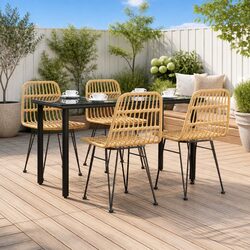Comfortable Outdoor 5-Piece Dining Set with Table and Chairs