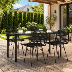 Value-Driven 5 Piece Black Patio Dining Set