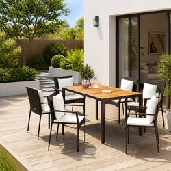 Practical 5 Piece Garden Dining Set with Cushions