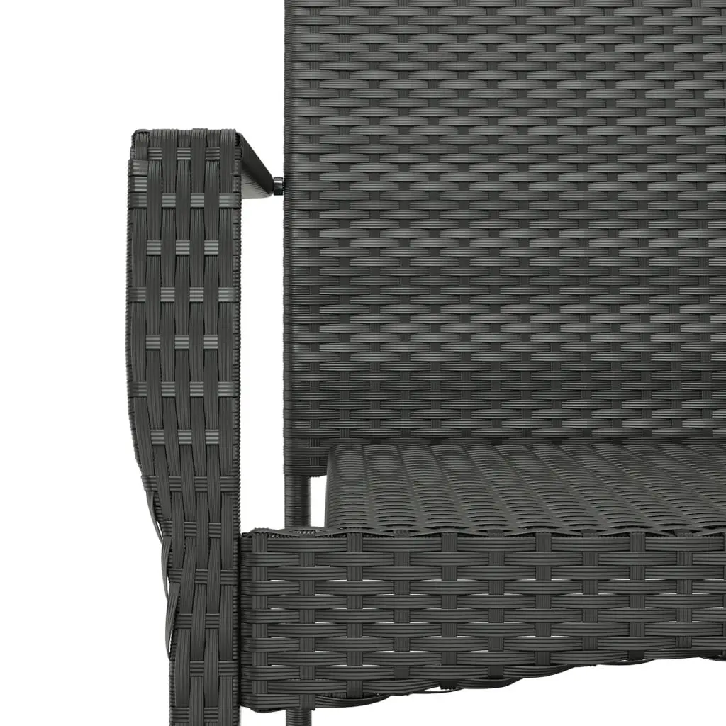 5 Piece Garden Dining Set Outdoor Patio Furniture Cushions Black
