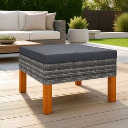 Comfortable and Reliable Outdoor Footstool in Grey