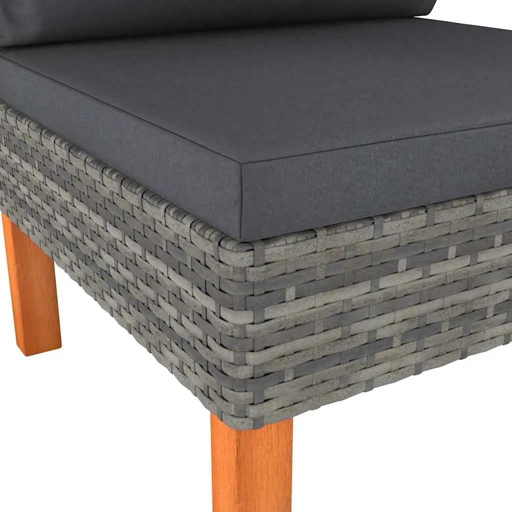 Modular Middle Sofa Sectional Outdoor Rattan Seating Unit Grey
