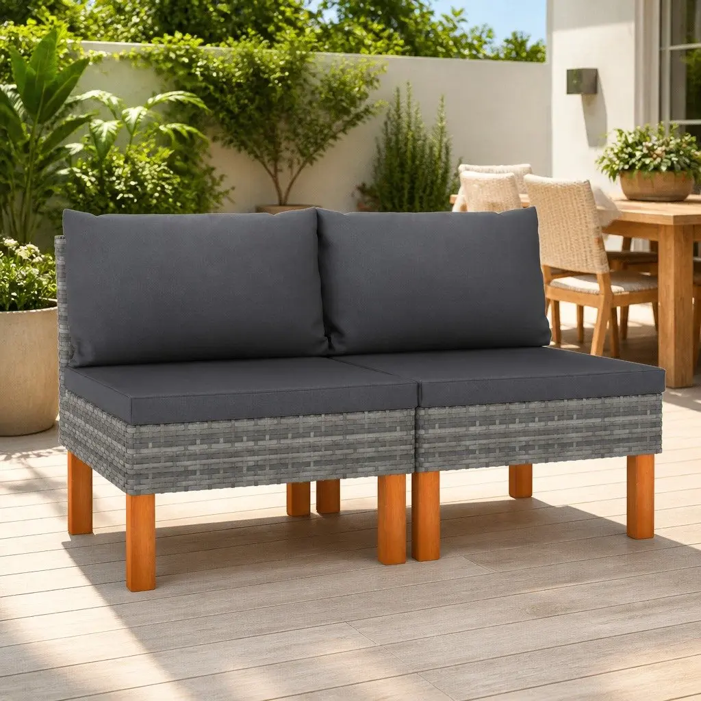 Grey Rattan Sofa Set for Outdoor Relaxation