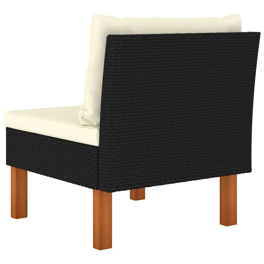 Outdoor Sectional Sofas 2 Piece Rattan Seating Set Black