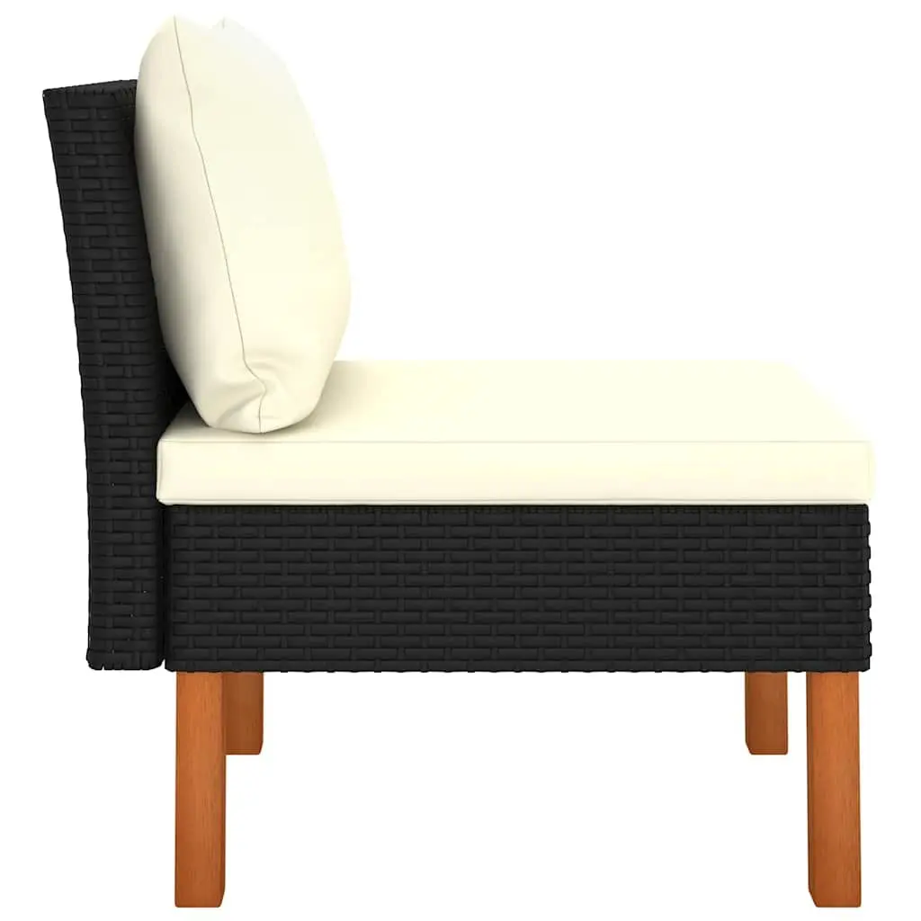 Outdoor Sectional Sofas 2 Piece Rattan Seating Set Black