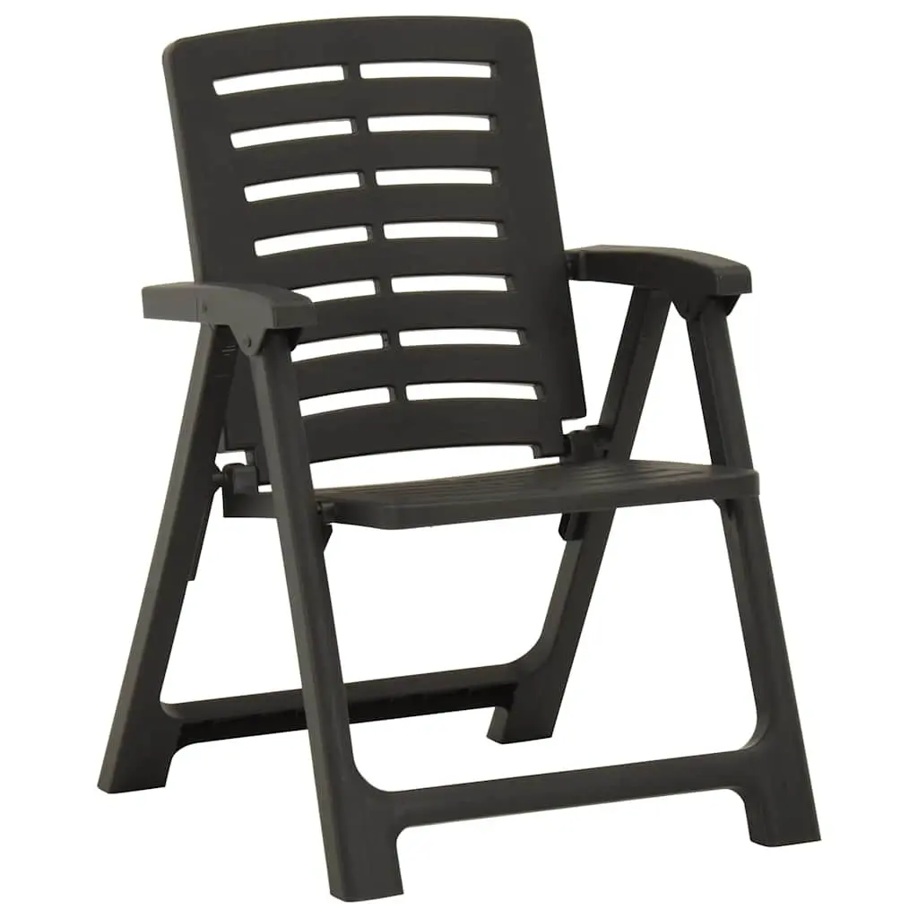 Outdoor Chairs Garden Seating 2 Pieces Anthracite Plastic Patio Furniture
