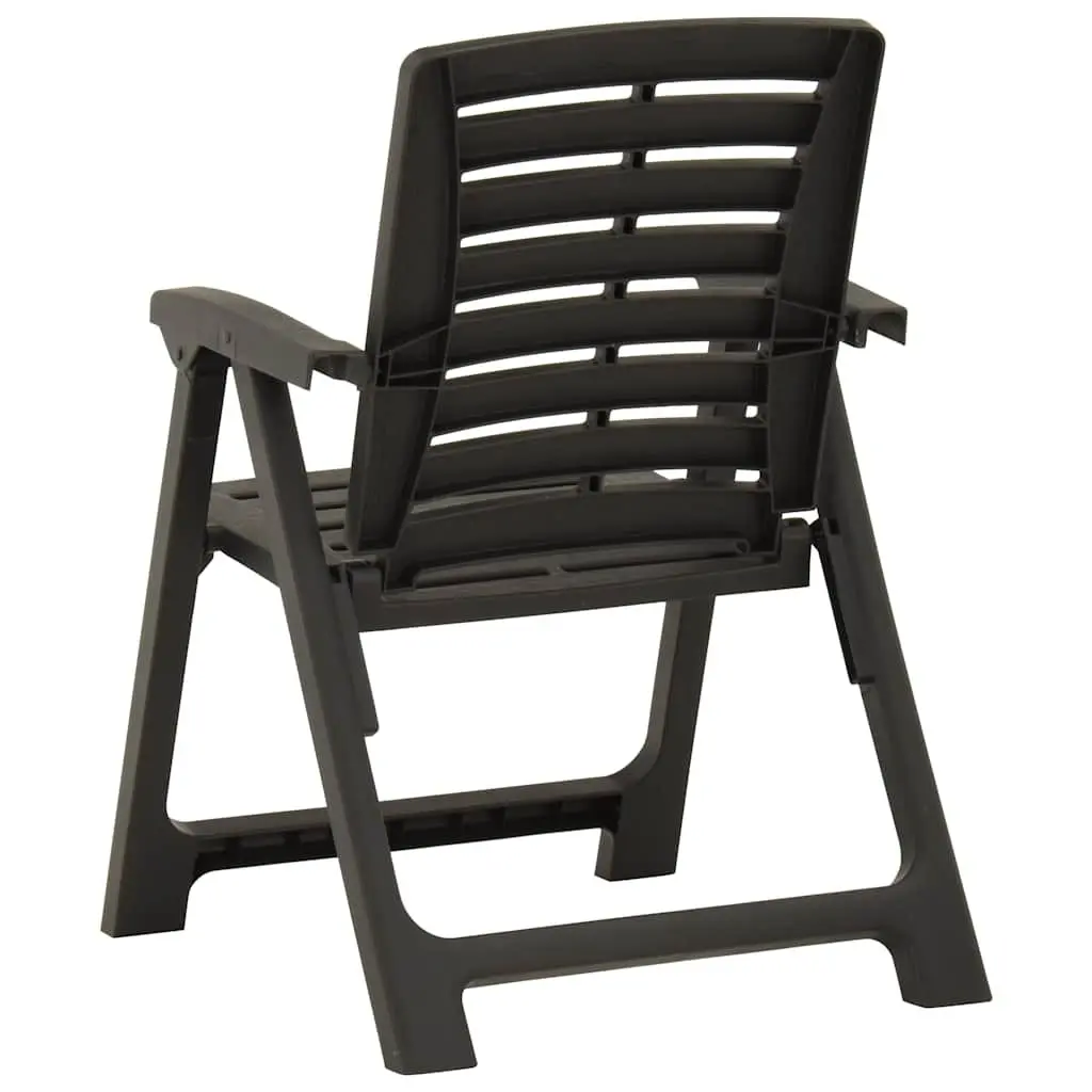 Outdoor Chairs Garden Seating 2 Pieces Anthracite Plastic Patio Furniture