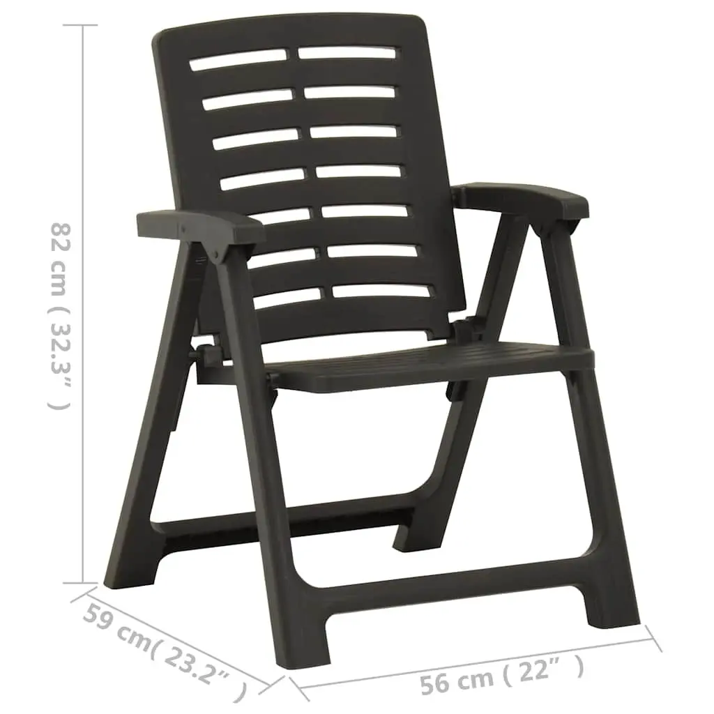 Outdoor Chairs Garden Seating 2 Pieces Anthracite Plastic Patio Furniture