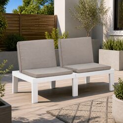Comforting White Garden Lounge Bench for Your Home