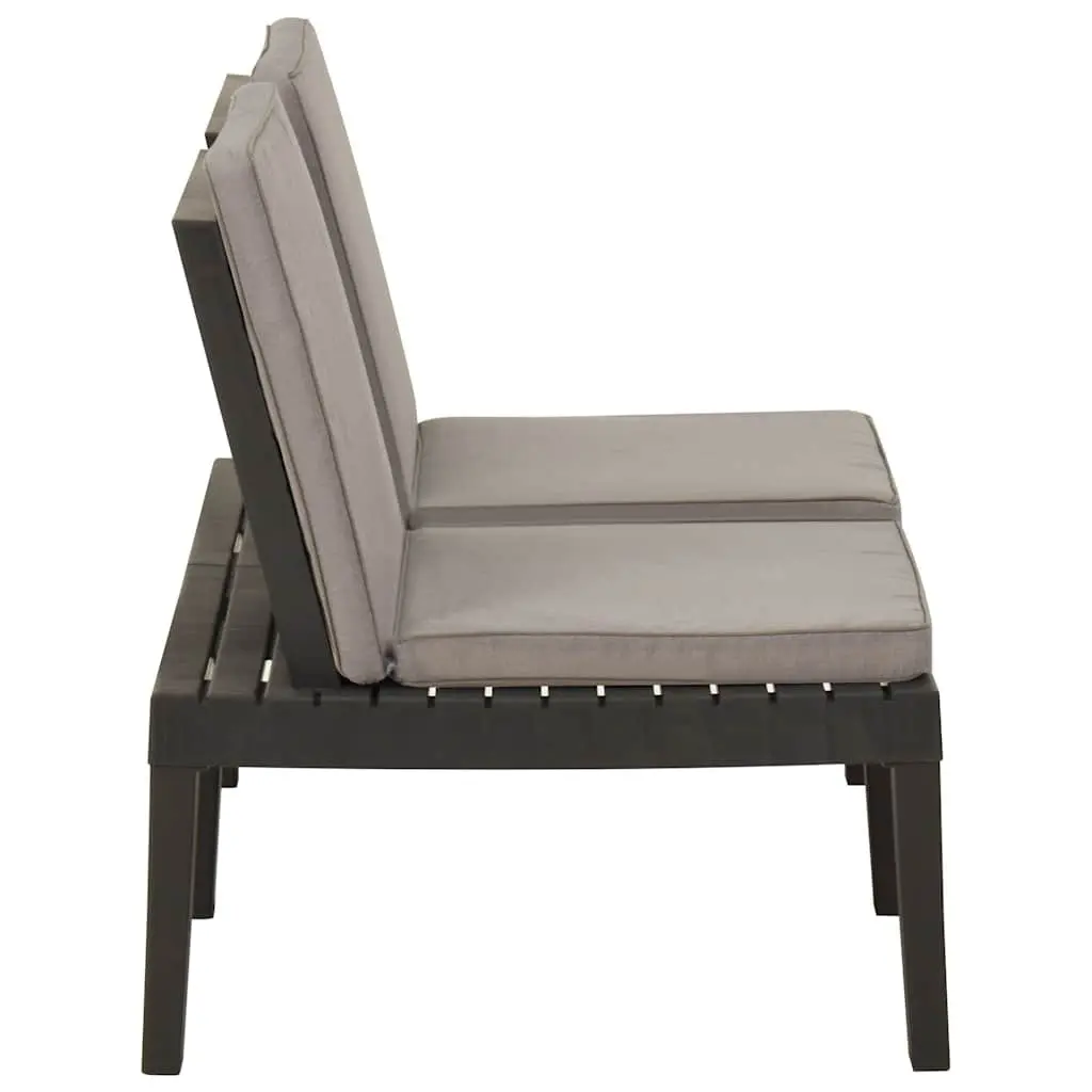 Outdoor Garden Lounge Bench with Padded Cushion Lightweight Seating Grey