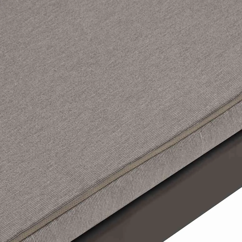 Outdoor Garden Lounge Bench with Padded Cushion Lightweight Seating Grey