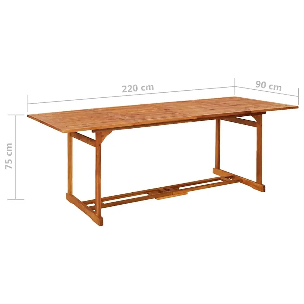 Outdoor Dining Table Garden Patio Furniture 220x90x75cm Solid Wood Brown