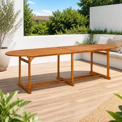 Charming Acacia Wood Dining Table 280x90x75 cm for Gardens