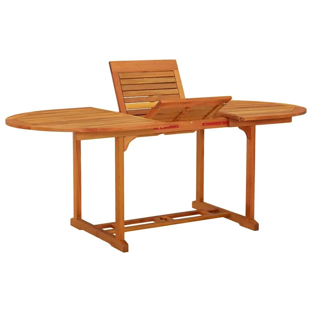 Extendable Solid Wood Garden Table Outdoor Dining Patio Furniture Brown
