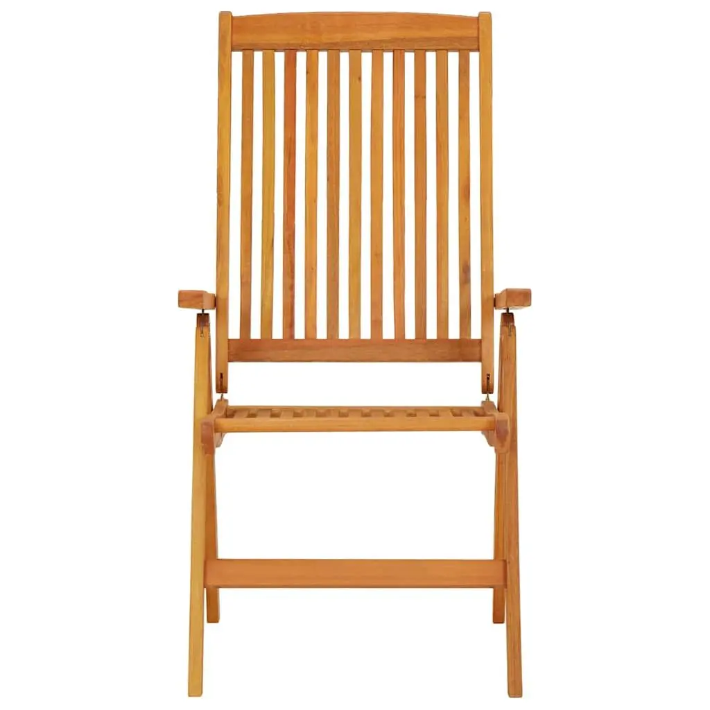 Folding Garden Chairs Outdoor Seating 2 pcs Solid Wood Eucalyptus Brown