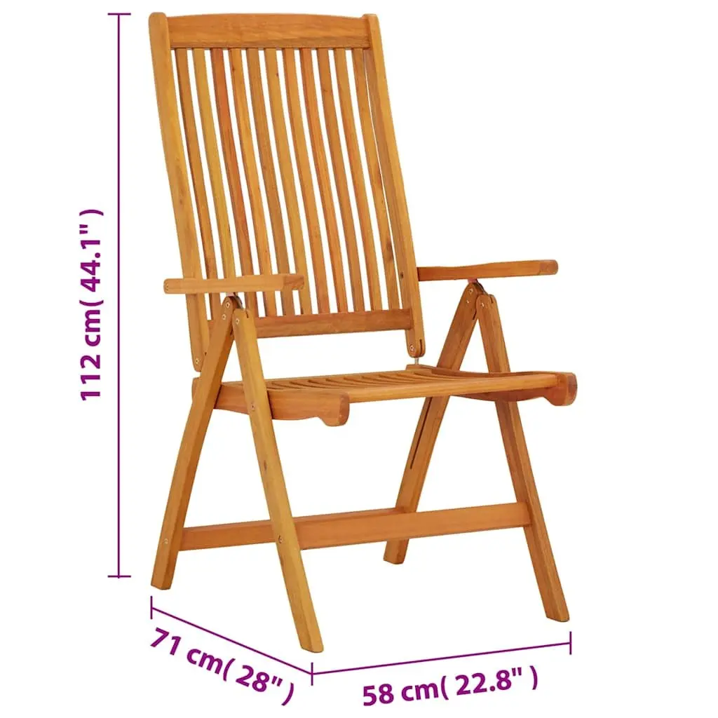 Folding Garden Chairs Outdoor Seating 2 pcs Solid Wood Eucalyptus Brown