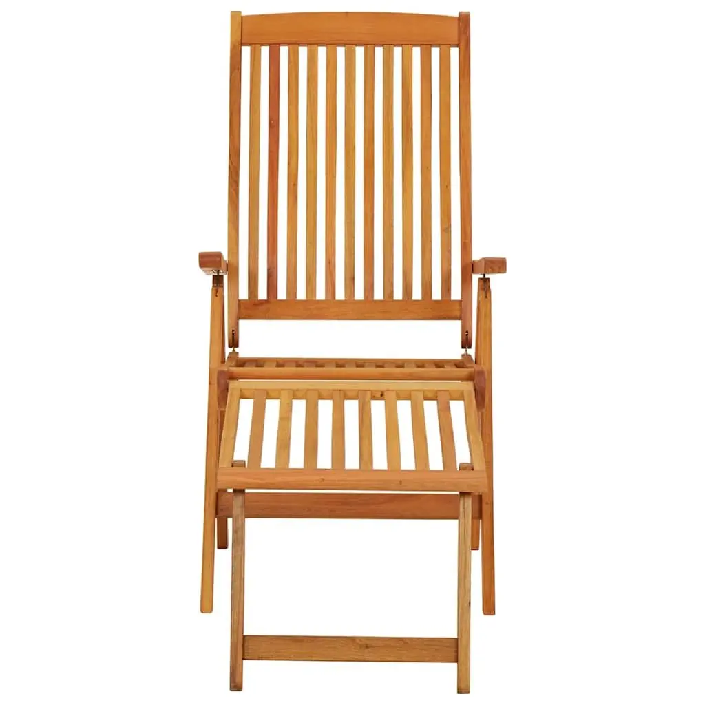Folding Garden Chairs 2 Pcs Adjustable Backrest Solid Wood Outdoor Seating Brown