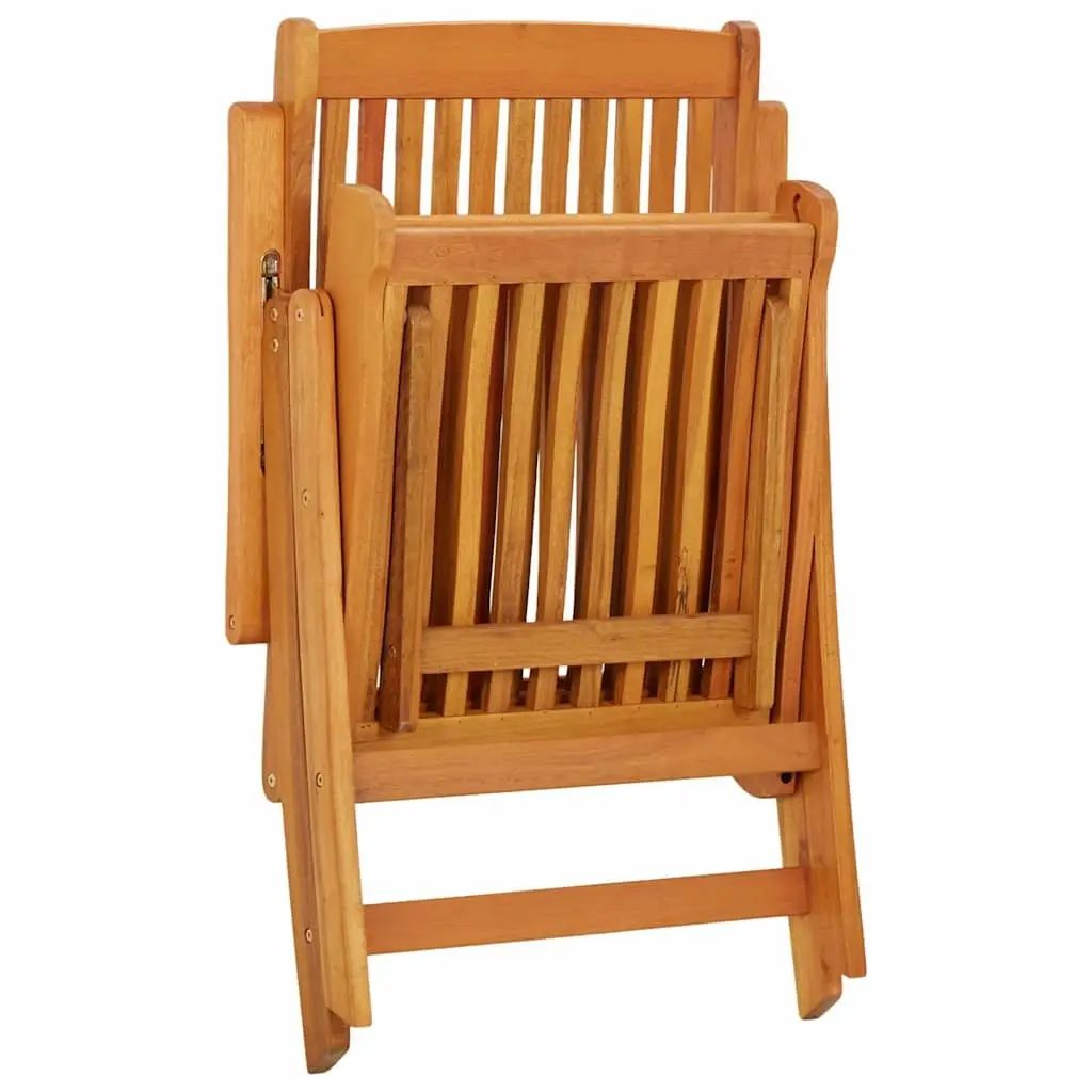 Folding Garden Chairs 2 Pcs Adjustable Backrest Solid Wood Outdoor Seating Brown