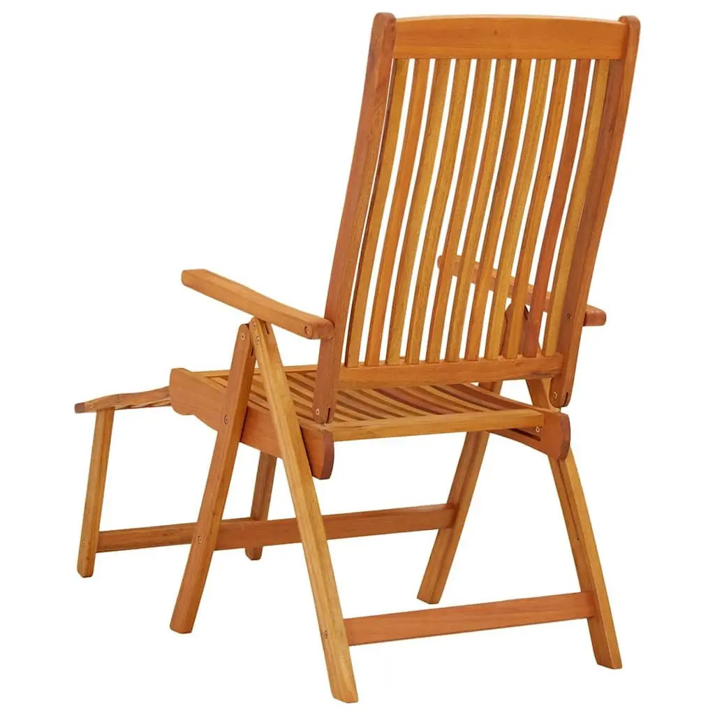 Folding Garden Chairs 2 Pcs Adjustable Backrest Solid Wood Outdoor Seating Brown