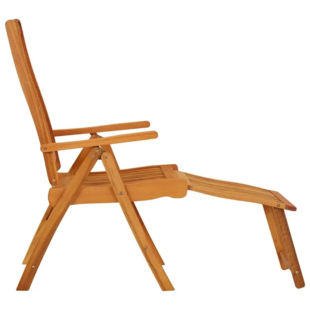 Folding Garden Chairs 2 Pcs Adjustable Backrest Solid Wood Outdoor Seating Brown