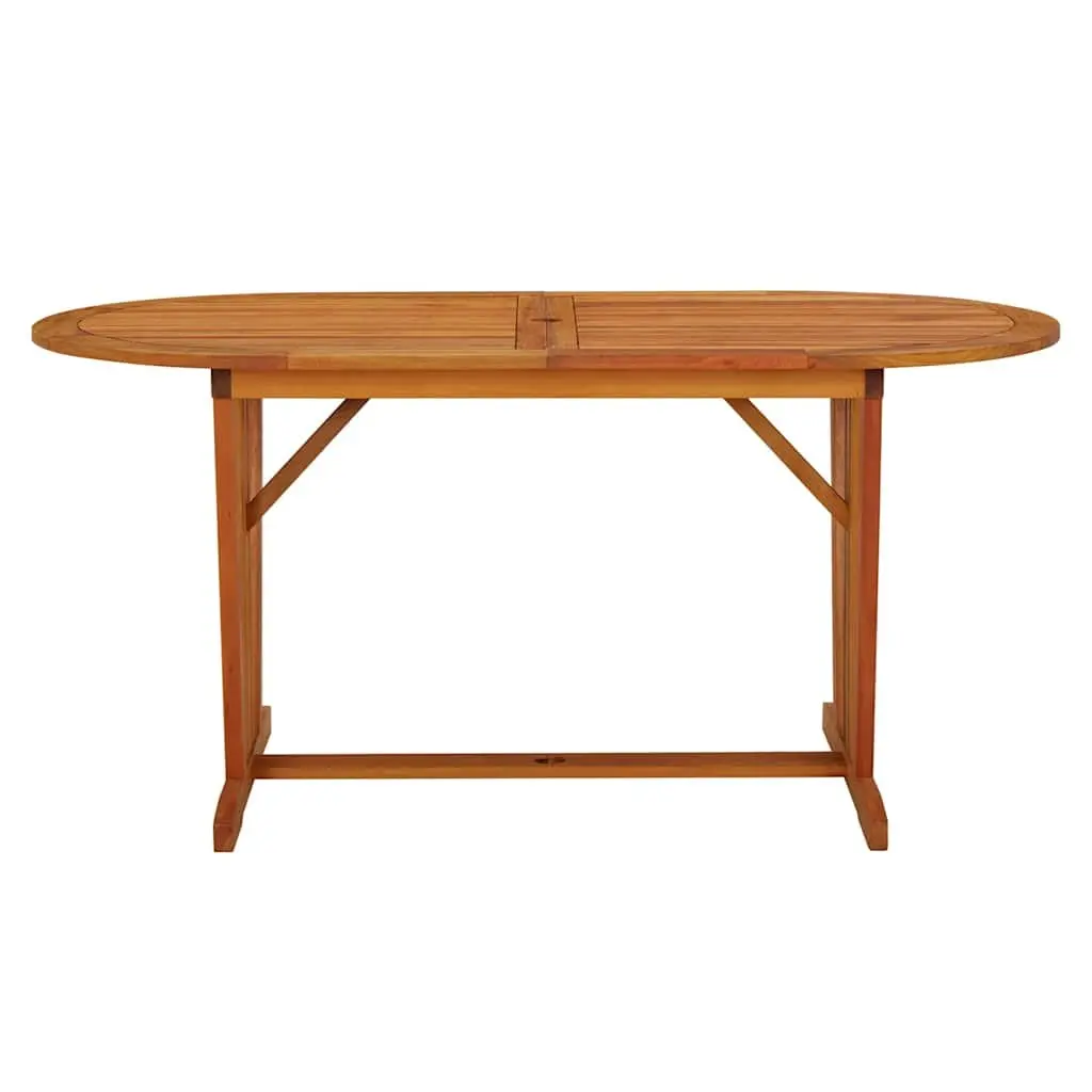 Outdoor Dining Garden Table 160x85x75cm Solid Wood Eucalyptus Brown Patio