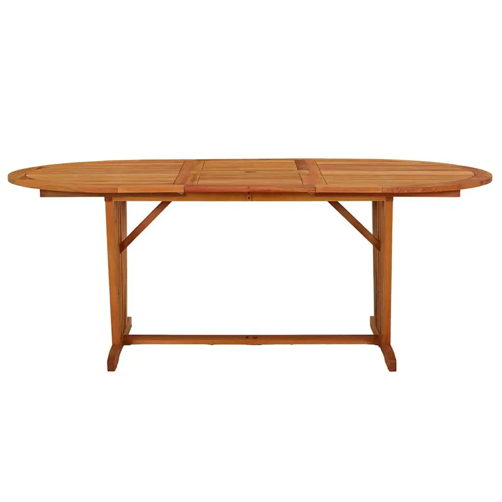 Extendable Solid Wood Garden Table Outdoor Dining 200x100cm Brown