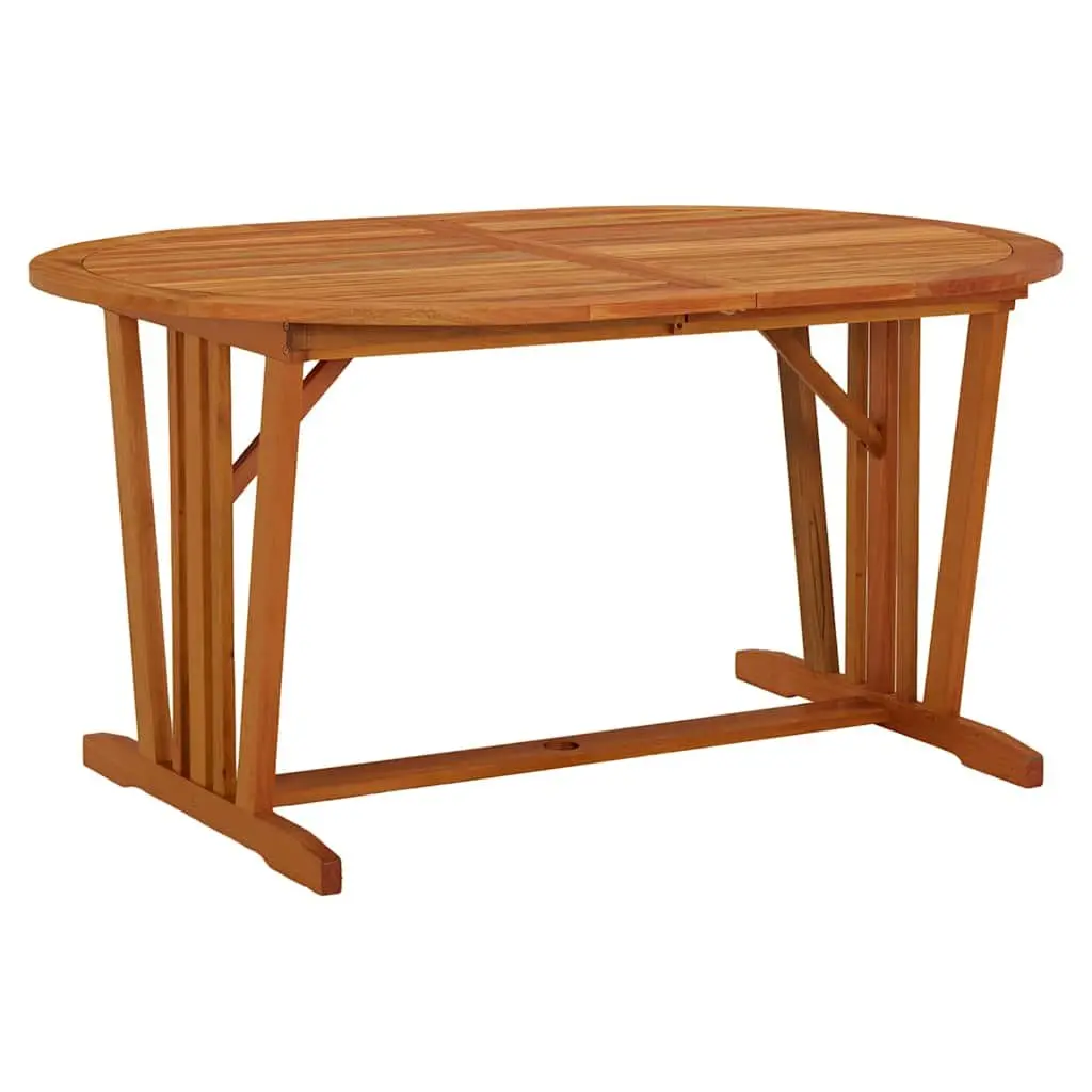 Extendable Solid Wood Garden Table Outdoor Dining 200x100cm Brown