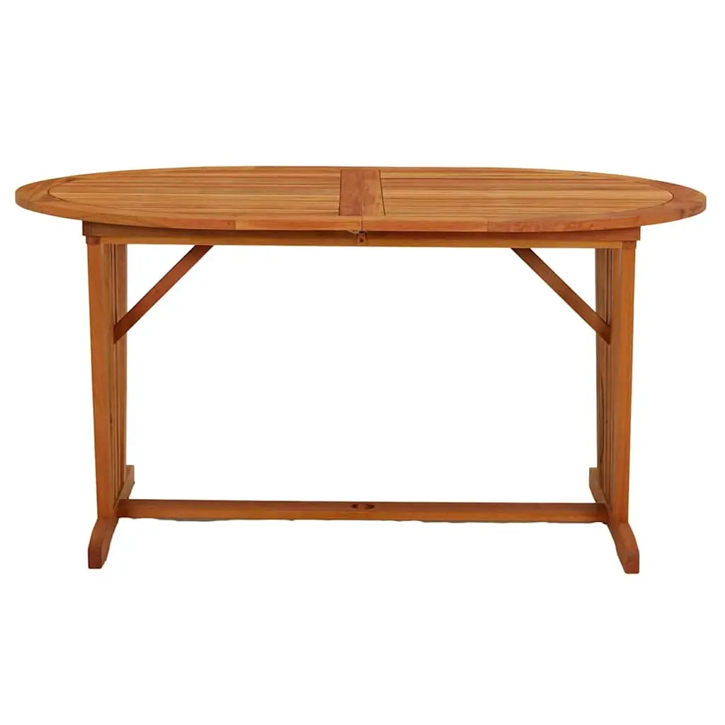 Extendable Solid Wood Garden Table Outdoor Dining 200x100cm Brown
