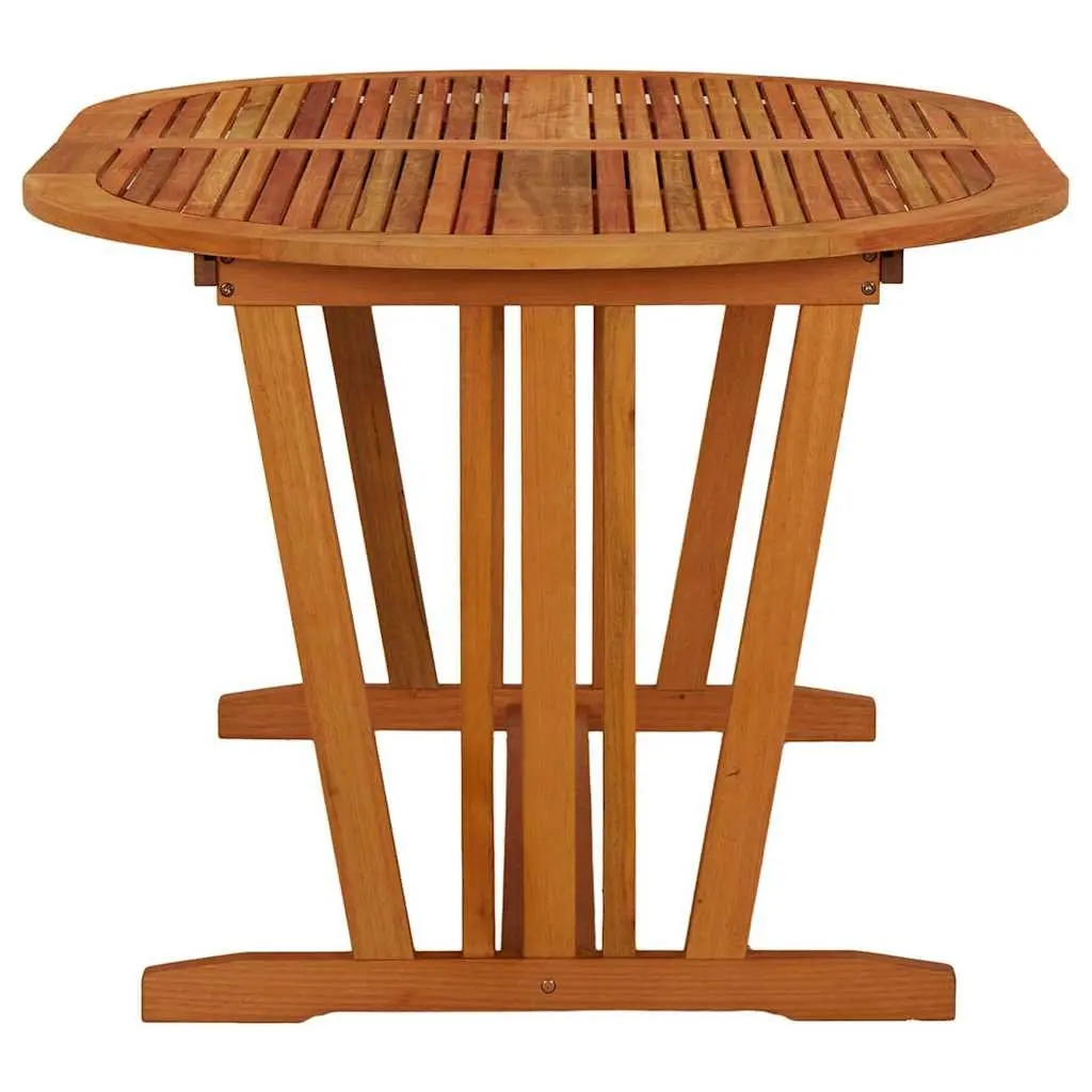 Extendable Solid Wood Garden Table Outdoor Dining 200x100cm Brown