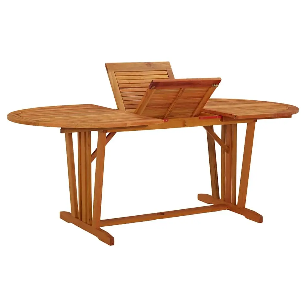 Extendable Solid Wood Garden Table Outdoor Dining 200x100cm Brown