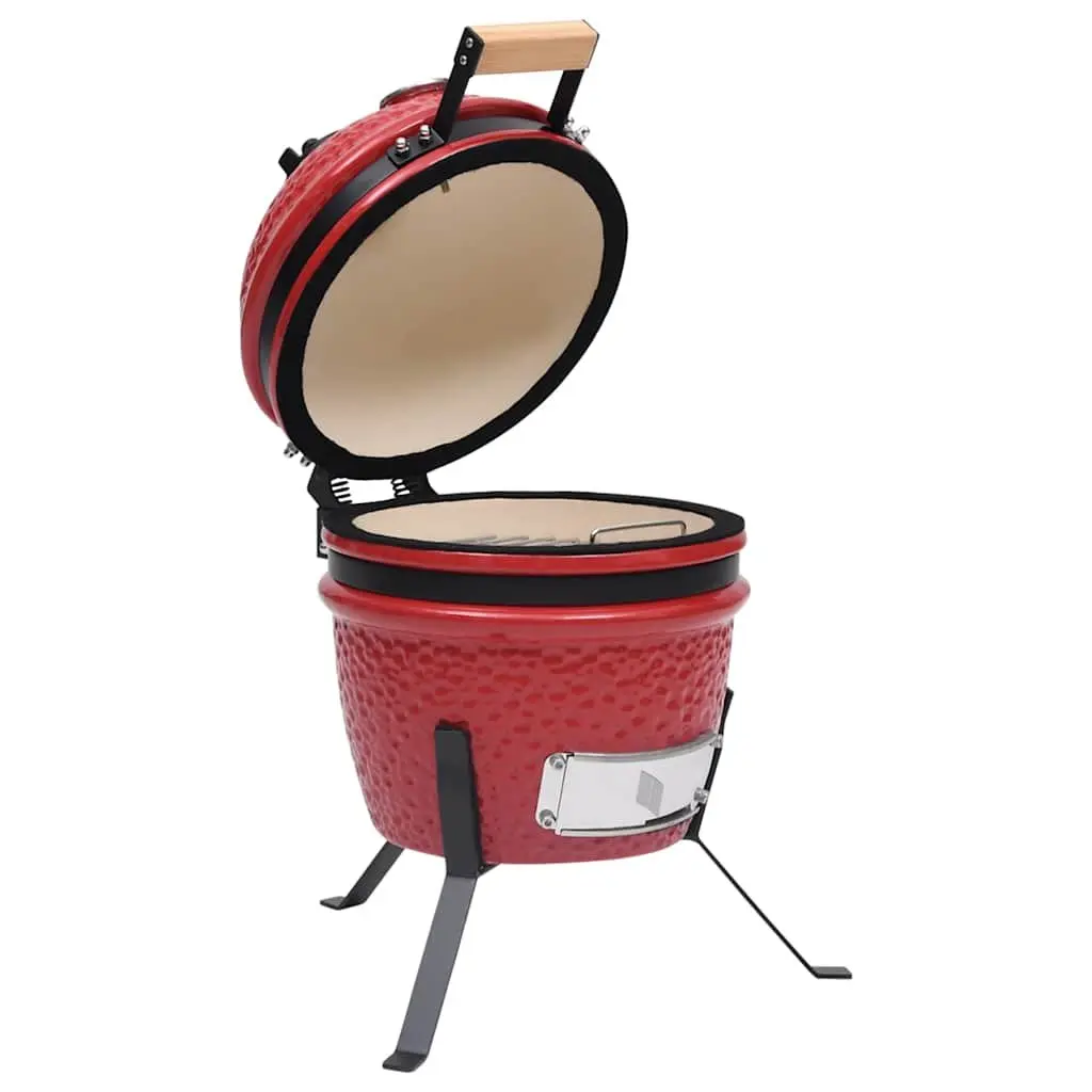Kamado Barbecue Grill Smoker Outdoor Cooking 56cm Red Ceramic Coal Wood