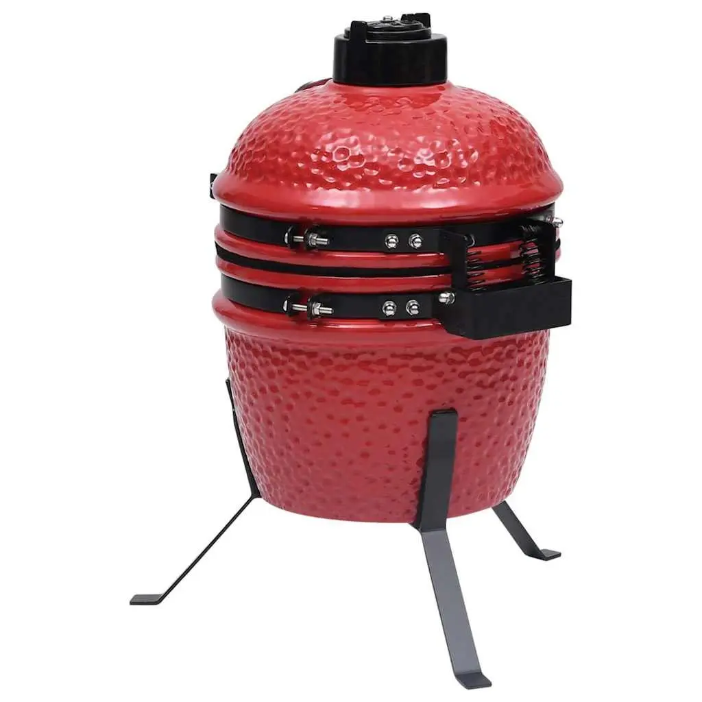 Kamado Barbecue Grill Smoker Outdoor Cooking 56cm Red Ceramic Coal Wood