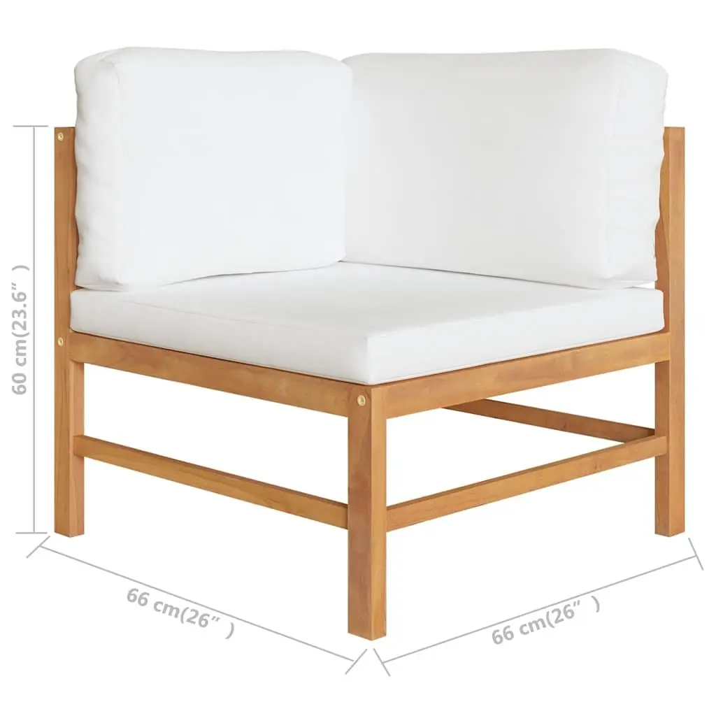 Outdoor Corner Sofa with Teak Wood Frame